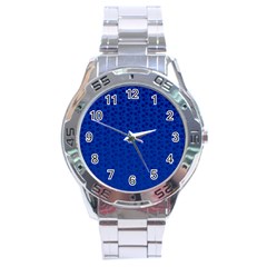 Background Polka Blue Stainless Steel Analogue Watch by HermanTelo