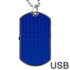 Background Polka Blue Dog Tag Usb Flash (one Side) by HermanTelo