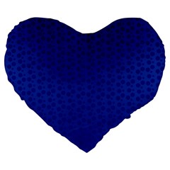 Background Polka Blue Large 19  Premium Heart Shape Cushions