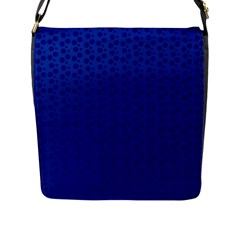 Background Polka Blue Flap Closure Messenger Bag (l)