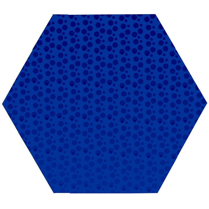 Background Polka Blue Wooden Puzzle Hexagon