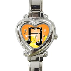 Abstract Anthropomorphic Art Heart Italian Charm Watch by HermanTelo