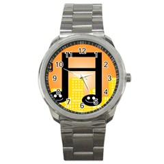 Abstract Anthropomorphic Art Sport Metal Watch by HermanTelo