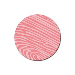 Pattern Texture Pink Rubber Round Coaster (4 Pack)  by HermanTelo