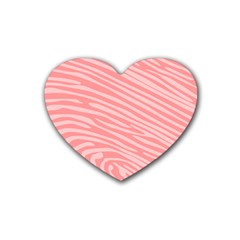 Pattern Texture Pink Rubber Coaster (heart)  by HermanTelo