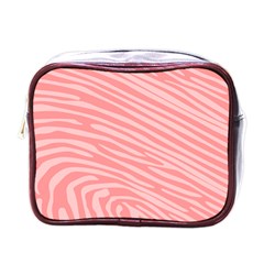 Pattern Texture Pink Mini Toiletries Bag (one Side)