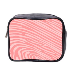 Pattern Texture Pink Mini Toiletries Bag (two Sides) by HermanTelo