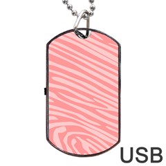 Pattern Texture Pink Dog Tag Usb Flash (two Sides)