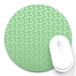 Background Polka Green Round Mousepads Front