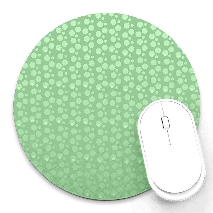 Background Polka Green Round Mousepads