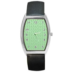 Background Polka Green Barrel Style Metal Watch