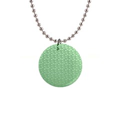 Background Polka Green 1  Button Necklace