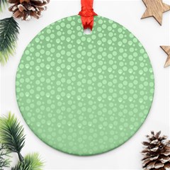 Background Polka Green Round Ornament (two Sides) by HermanTelo