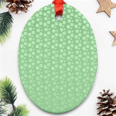 Background Polka Green Oval Ornament (two Sides) by HermanTelo