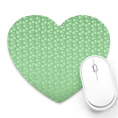 Background Polka Green Heart Mousepads