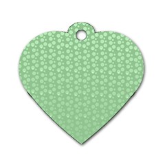 Background Polka Green Dog Tag Heart (one Side)