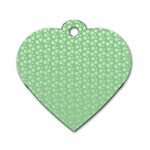 Background Polka Green Dog Tag Heart (Two Sides) Front