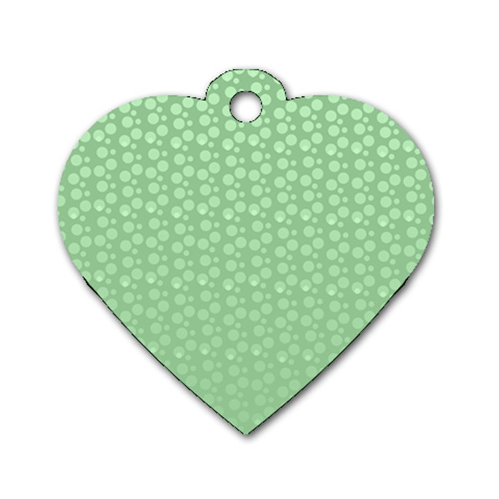 Background Polka Green Dog Tag Heart (Two Sides)