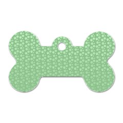 Background Polka Green Dog Tag Bone (two Sides)