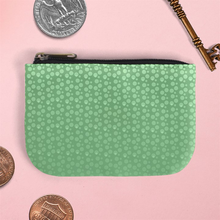 Background Polka Green Mini Coin Purse