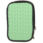 Background Polka Green Compact Camera Leather Case Front