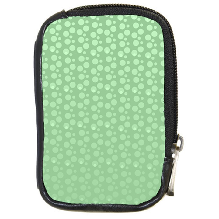 Background Polka Green Compact Camera Leather Case