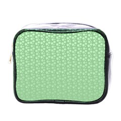 Background Polka Green Mini Toiletries Bag (one Side)