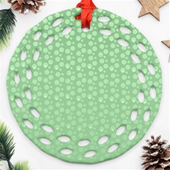 Background Polka Green Ornament (round Filigree)