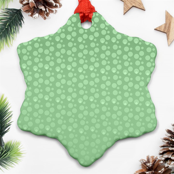 Background Polka Green Ornament (Snowflake)