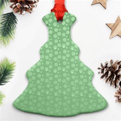 Background Polka Green Christmas Tree Ornament (two Sides)