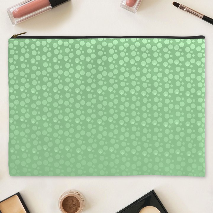 Background Polka Green Cosmetic Bag (XXXL)