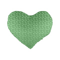 Background Polka Green Standard 16  Premium Heart Shape Cushions