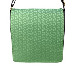 Background Polka Green Flap Closure Messenger Bag (l)