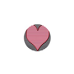 Heart Stripes Symbol Striped 1  Mini Buttons by HermanTelo