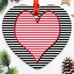 Heart Stripes Symbol Striped Ornament (heart) by HermanTelo