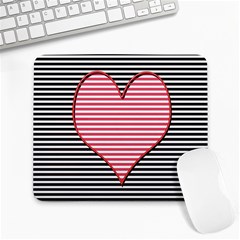 Heart Stripes Symbol Striped Large Mousepads by HermanTelo