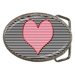 Heart Stripes Symbol Striped Belt Buckles by HermanTelo