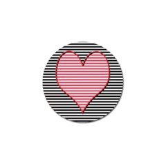 Heart Stripes Symbol Striped Golf Ball Marker (4 Pack)