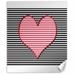 Heart Stripes Symbol Striped Canvas 8  X 10 