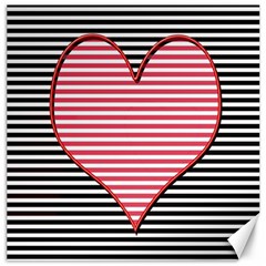 Heart Stripes Symbol Striped Canvas 12  X 12  by HermanTelo