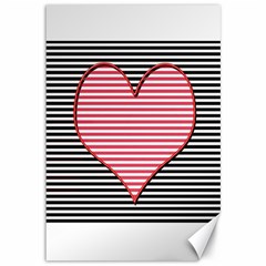 Heart Stripes Symbol Striped Canvas 12  X 18  by HermanTelo