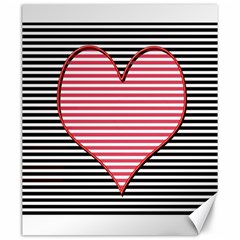 Heart Stripes Symbol Striped Canvas 20  X 24 