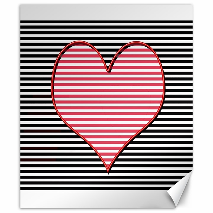 Heart Stripes Symbol Striped Canvas 20  x 24 