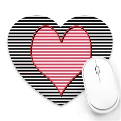 Heart Stripes Symbol Striped Heart Mousepads