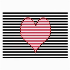 Heart Stripes Symbol Striped Large Glasses Cloth (2 Sides)