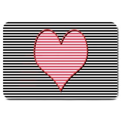 Heart Stripes Symbol Striped Large Doormat 