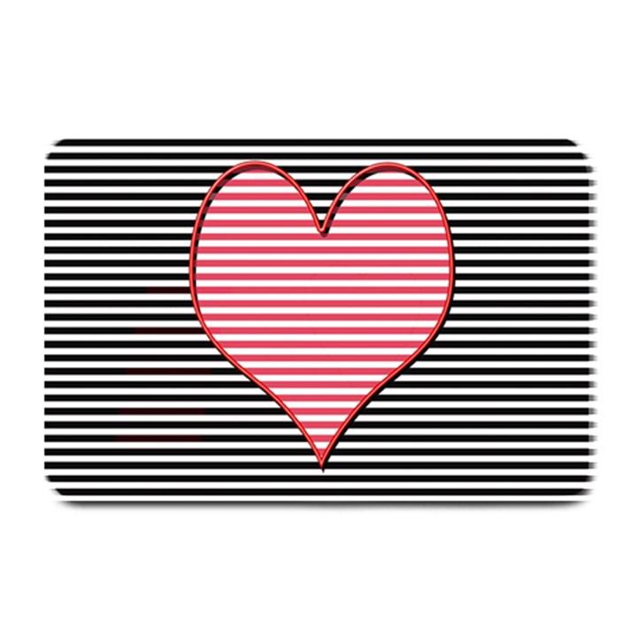 Heart Stripes Symbol Striped Plate Mats