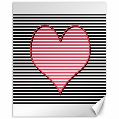 Heart Stripes Symbol Striped Canvas 11  X 14  by HermanTelo