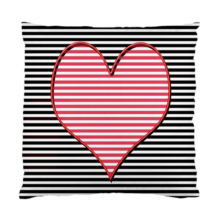 Heart Stripes Symbol Striped Standard Cushion Case (One Side)