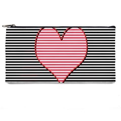 Heart Stripes Symbol Striped Pencil Cases